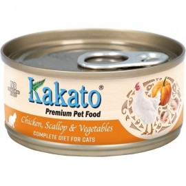 Kakato 雞, 扇貝+蔬菜 (貓主食罐) 70g（48罐）